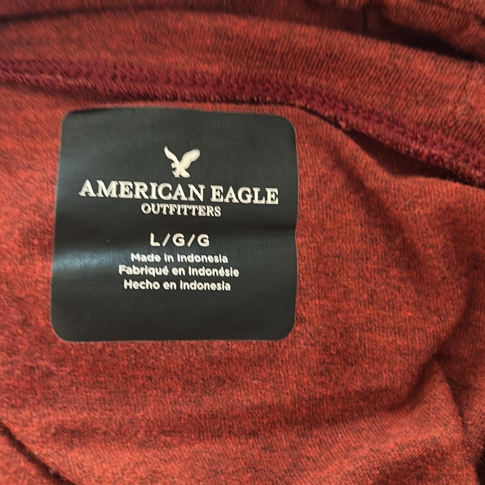 American Eagle Outfitters Men's Burgundy Hoodie - Picture 5 of 7